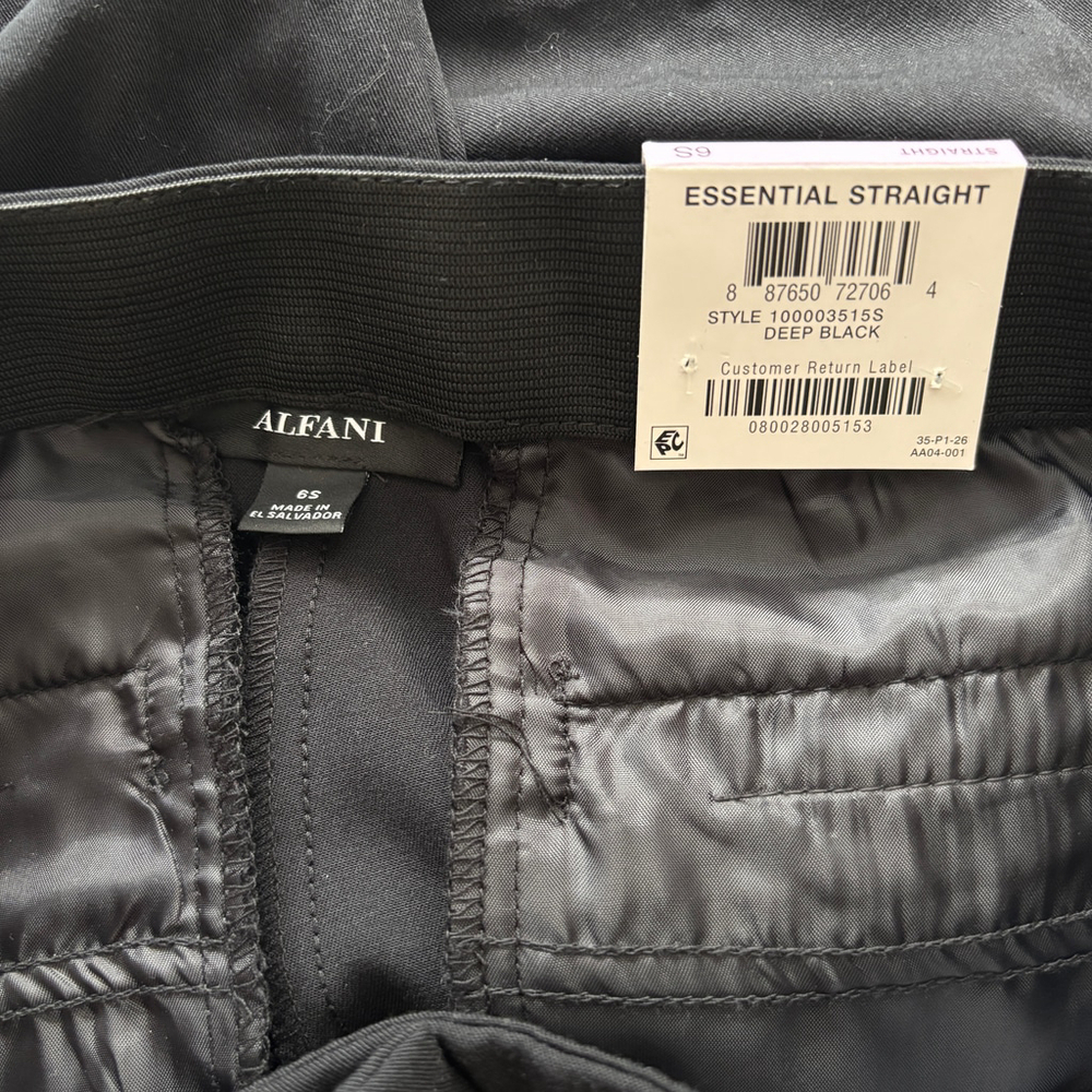 Alfani Women's 6 Short Straight-Leg Black Comfortable Dress Pants NWT - Picture 5 of 5